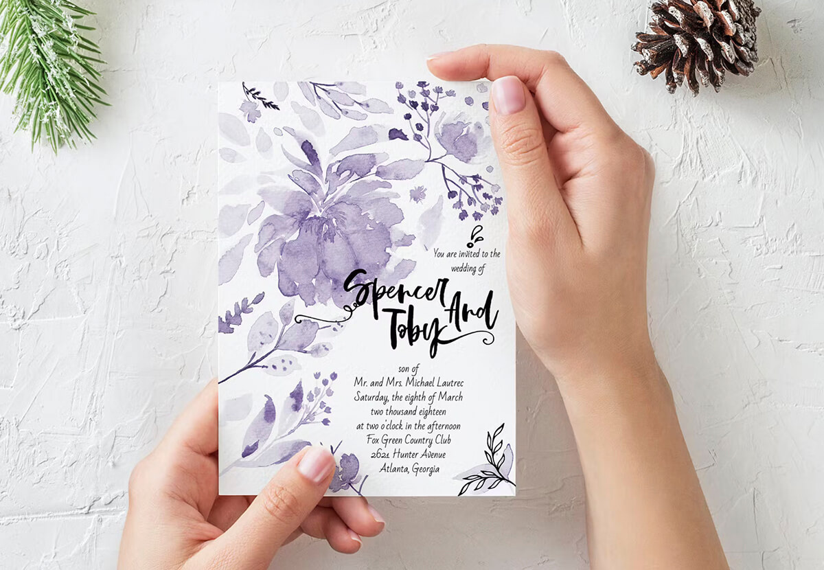 Floral Wedding Invite from Print Ready